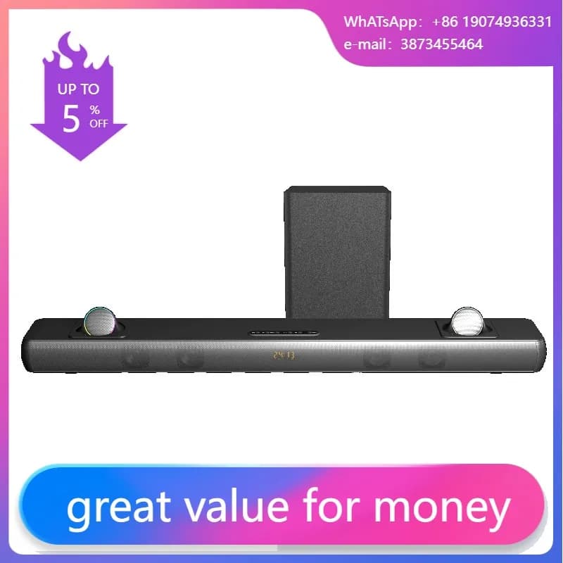 Soundbar interno per home theater Bluetooth 2.1CH con subwoofer in legno indipendente per TV