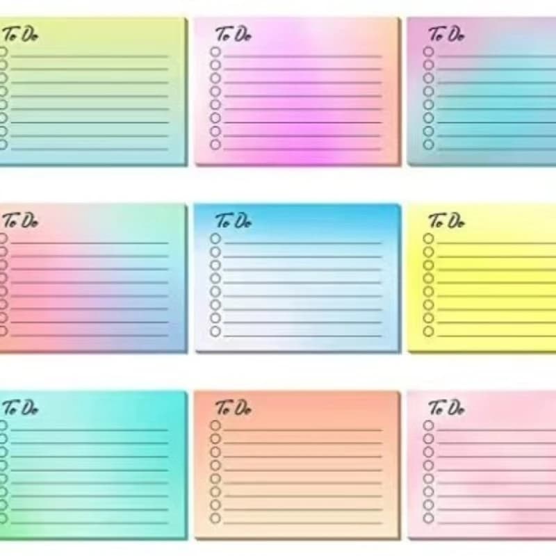 50 fogli Lista delle cose da fare Blocco note Memo Scrittura Promemoria giornaliero Planner Notebook Lista pastabile Pianificazione per Home Office School 9 colori