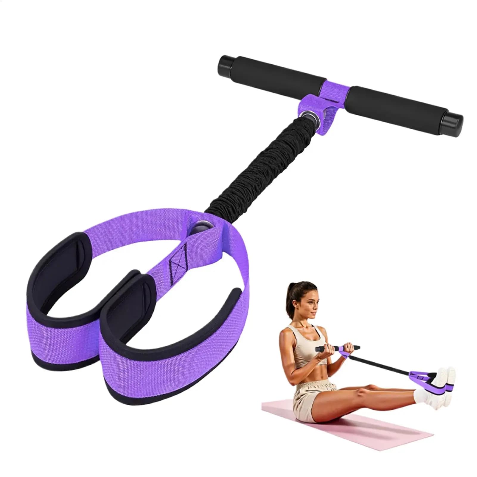 Fascia di Resistenza con Pedali e Impugnatura Ergonomica per Esercizi di Stretching, Allenamento Braccia e Vita, per Uomini e Donne, Yoga e Palestra Domestica