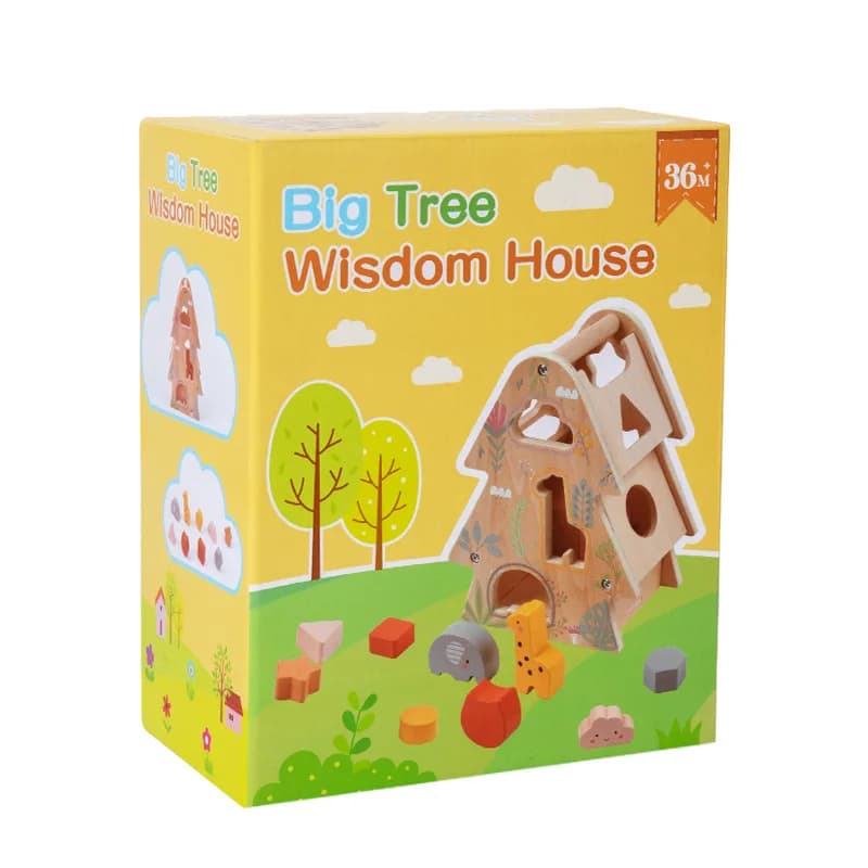 Wooden Kids Early Education Cognitive Shape Matching Build Blocks Cartoon Animals Made Develop Intelligence Montessori Baby Toys