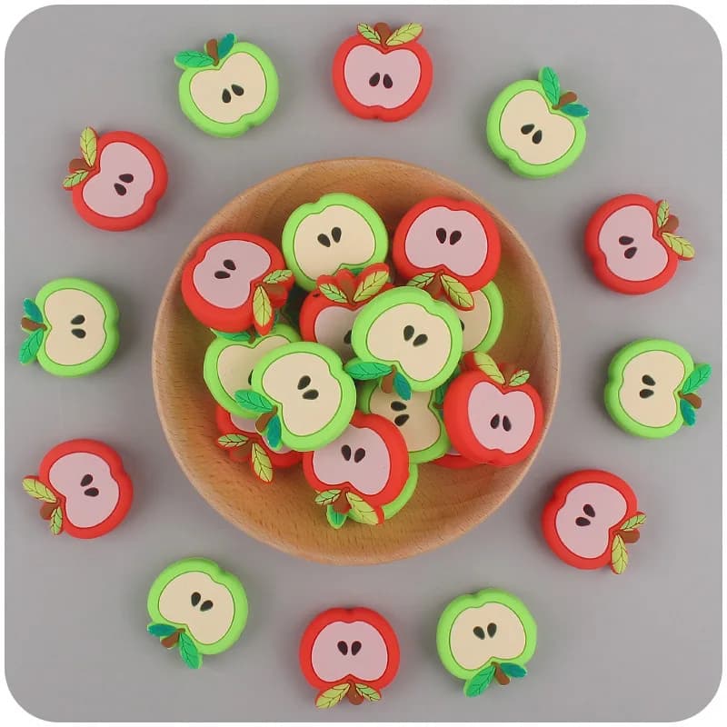 ABCPICK 3pc Baby Silicone Beads Focal For Pens Food Grade Silicone Teether Beads DIY Pacifier Chain Bracelet Jewelry Accessories