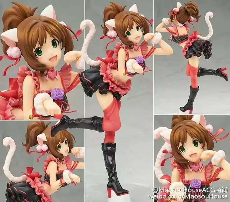 Statua di Miku Maekawa Cat Girl in PVC, Action Figure da 21cm, The Idolm@ster Cinderella Girls, Modellino da Collezione Anime in Confezione