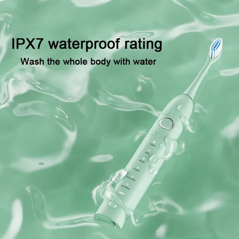 Intelligent Sonic Electric Toothbrush Teeth whitening Ultrasonic Vibration Oral Detergent Teeth Care Waterproof Replacement heads IPX7