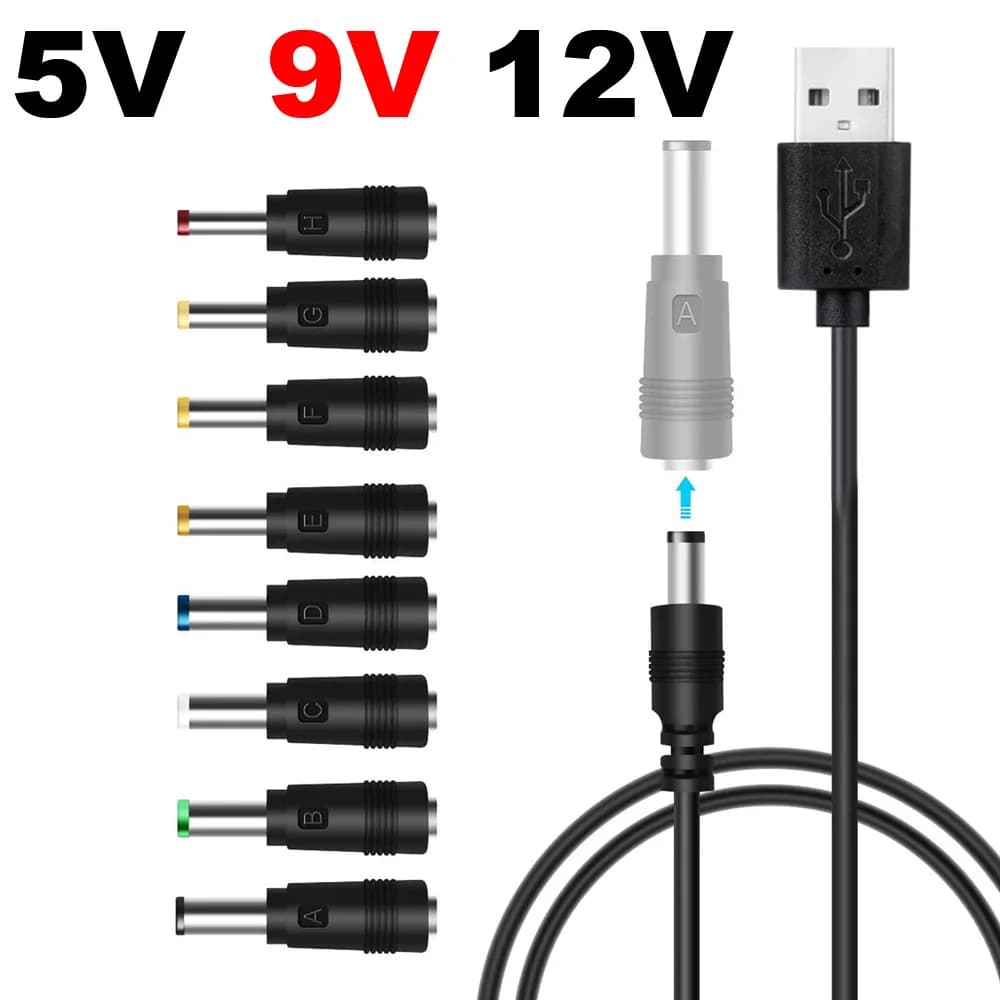 Universale 5V 9V 12V USB a DC Cavo di Alimentazione USB Martinetti Cavo di Ricarica Spina del Connettore 55*25 Per Router Mini Ventola Altoparlante fotocamera