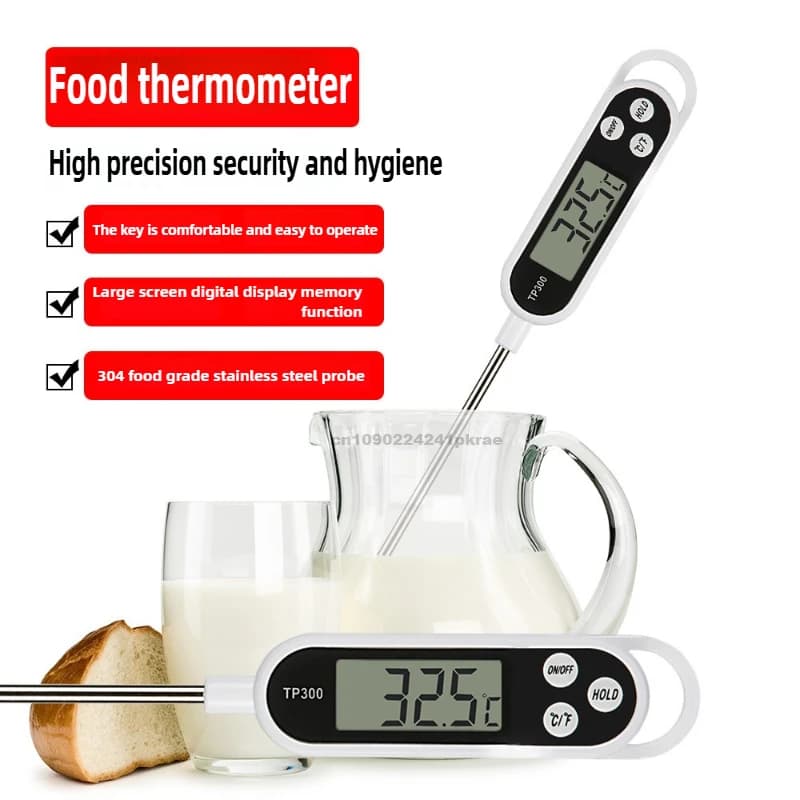 Tipo di sonda Termometro elettronico per alimenti Termometro digitale da cucina per carne Latte Cottura alimenti BBQ TP300 Strumento di misurazione della temperatura
