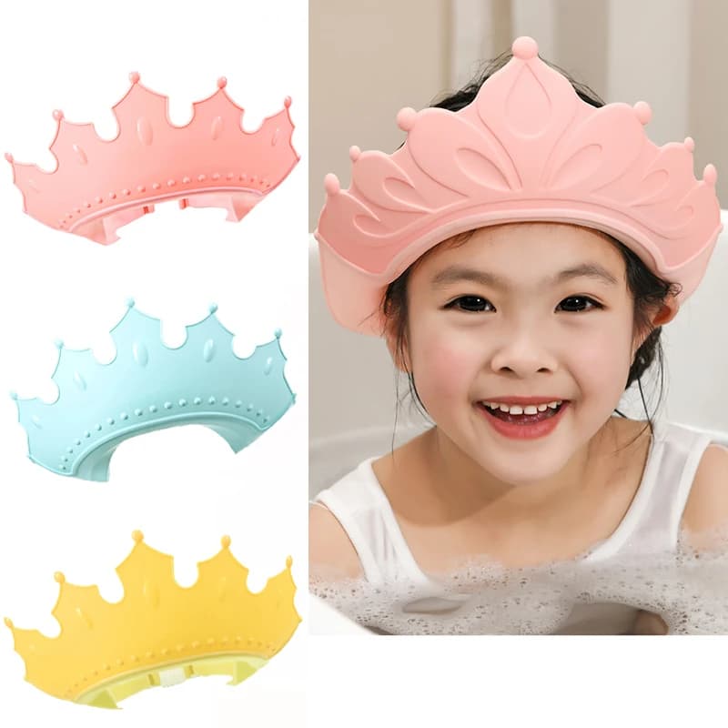 Children's Waterproof Shampoo Head Cap for Kids Shower Head Adjustable Size Bathroom visor for Kids Ear Protection