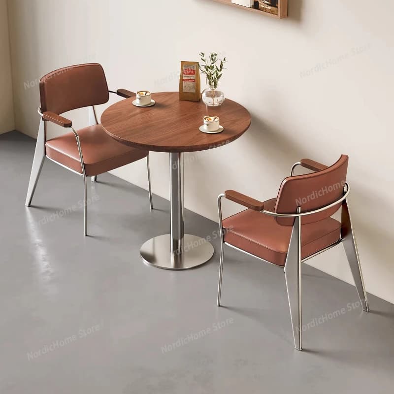 Modern Design Brown Dining Table Legs Metal Unique Living Room Dining Table Stainless Steel Nordic Mesas De Jantar Furniture