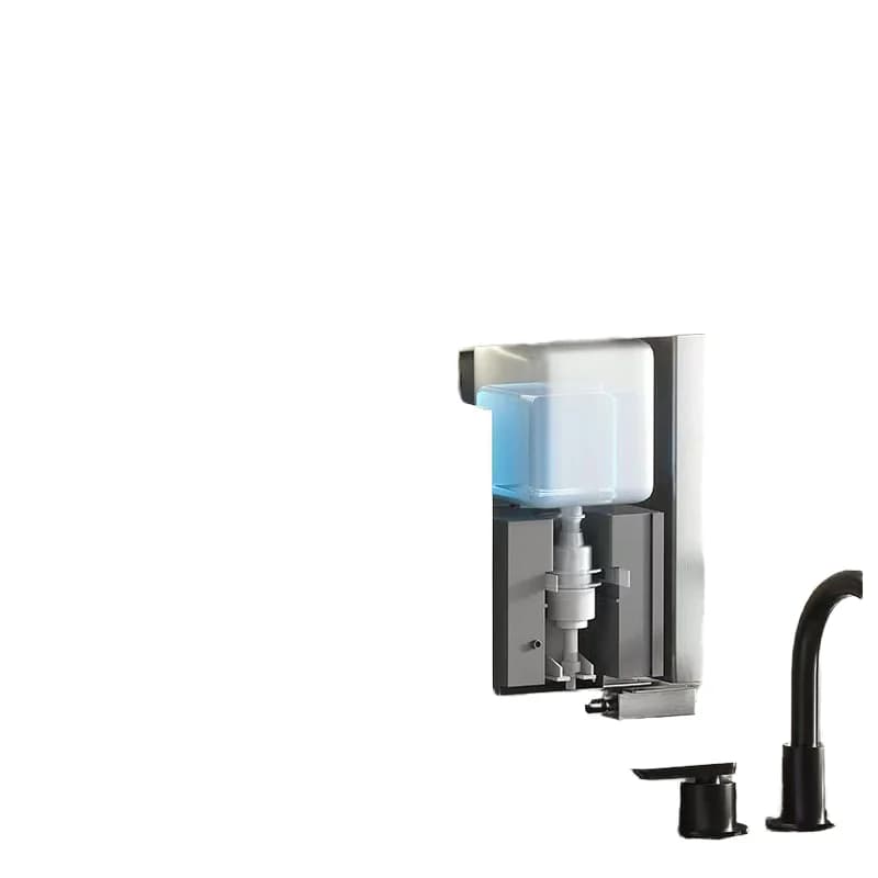 Dispenser Automatico di Sapone Liquido Morton Moderno in Acciaio Inox con Specchio e Vano Nascosto, Porta Fazzoletti Invisibile