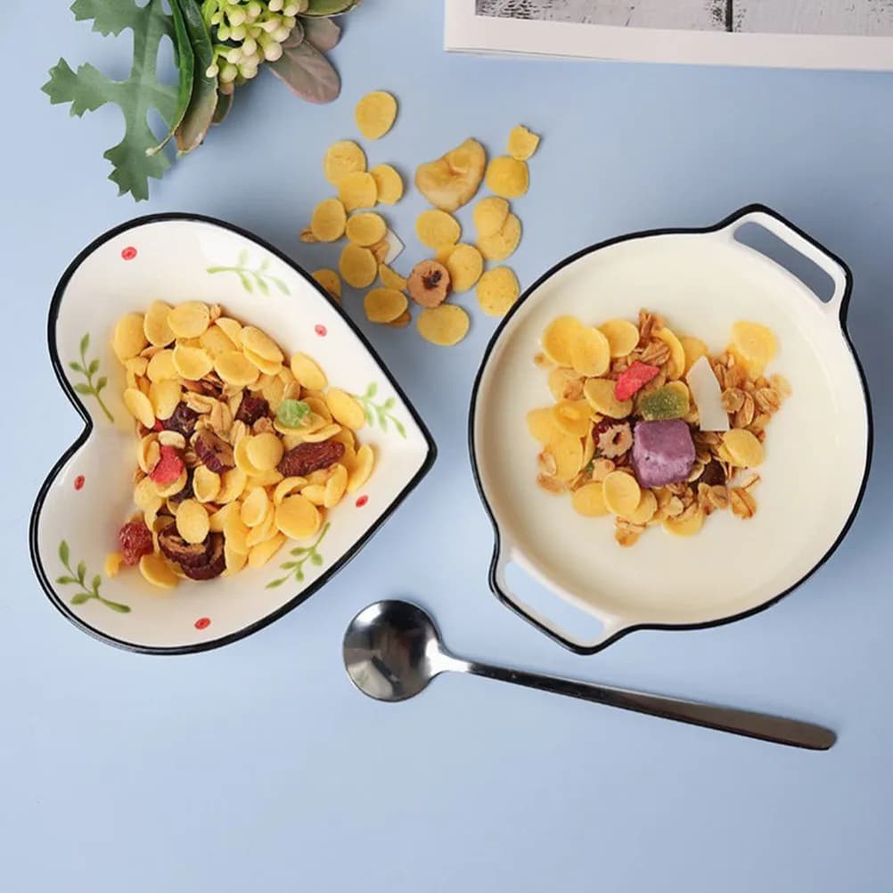 Ciotola in Ceramica a Forma di Cuore per Snack, Contenitore per Frutta Secca, Noci, Caramelle, Biscotti, Dessert, Decorazione per Cucina