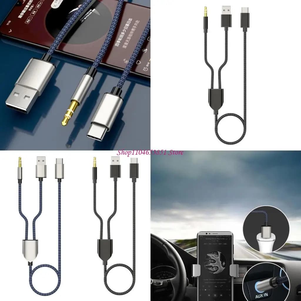 AUX cable type C to 3.5 mm. C type charging cable support for headphone stereo