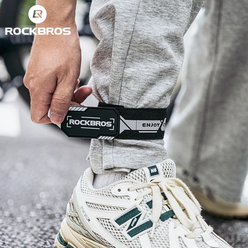 ROCKBROS Bicycle Pants Clip Reflective Belt Sports Security Racing Bike Safety Pants Leg Band Riding Ankle Support