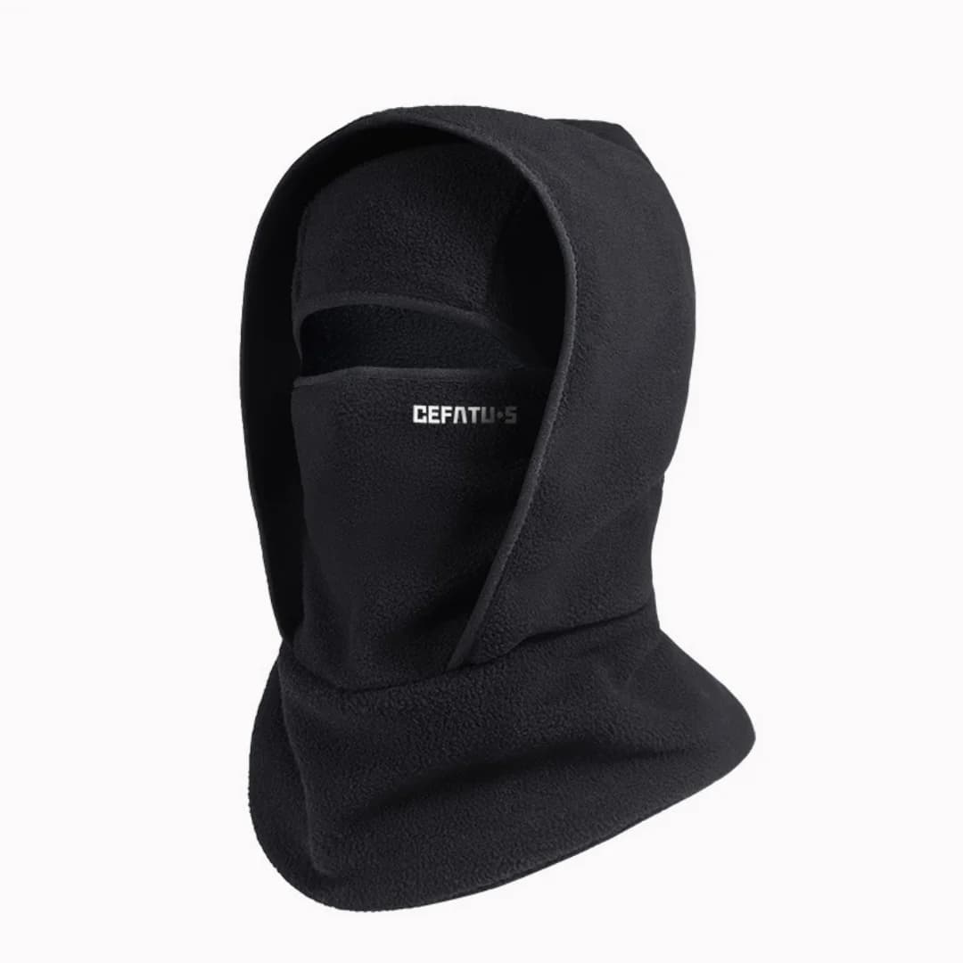 Cappello Invernale Nero da Esterno Caldo con Scaldacollo Integrato, Maschera da Ciclismo, Copricapo Sportivo da Sci, Copricollo Antivento, Cappello Monopezzo, Maschera Termica in Pile Antivento