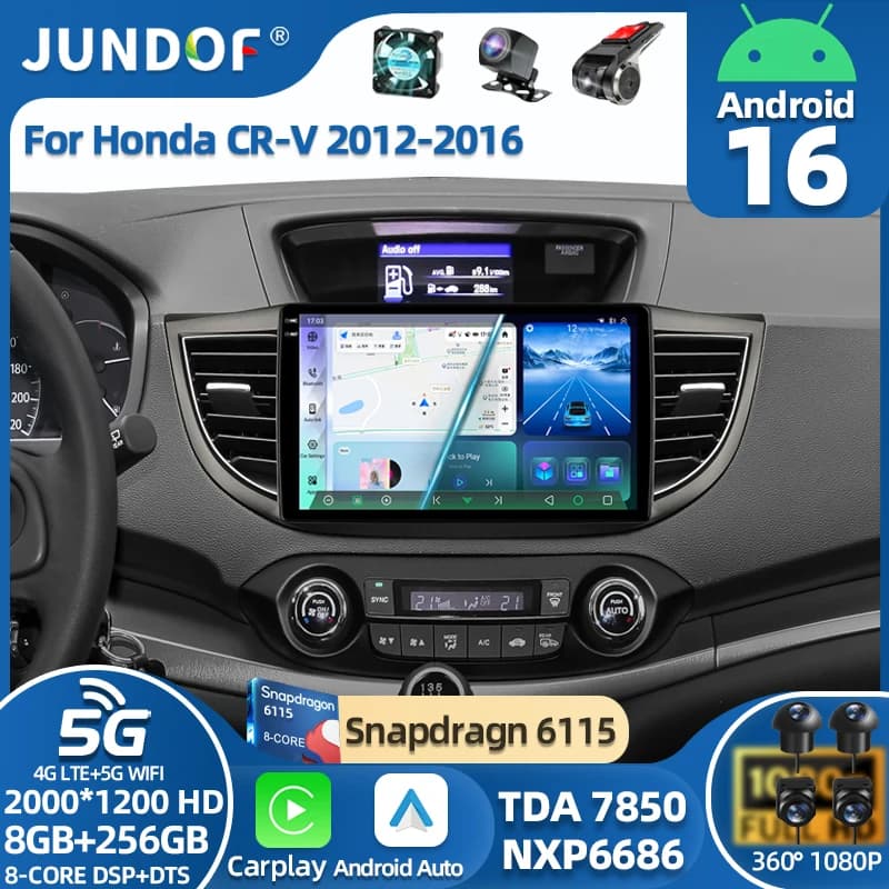 Android 16 Auto Per Honda CRV CR-V 4 RM RE 2012 2013 - 2016 Multimedia Stereo CarPlayer GPS Schermo di Navigazione Radio DVD NO 2 DIN