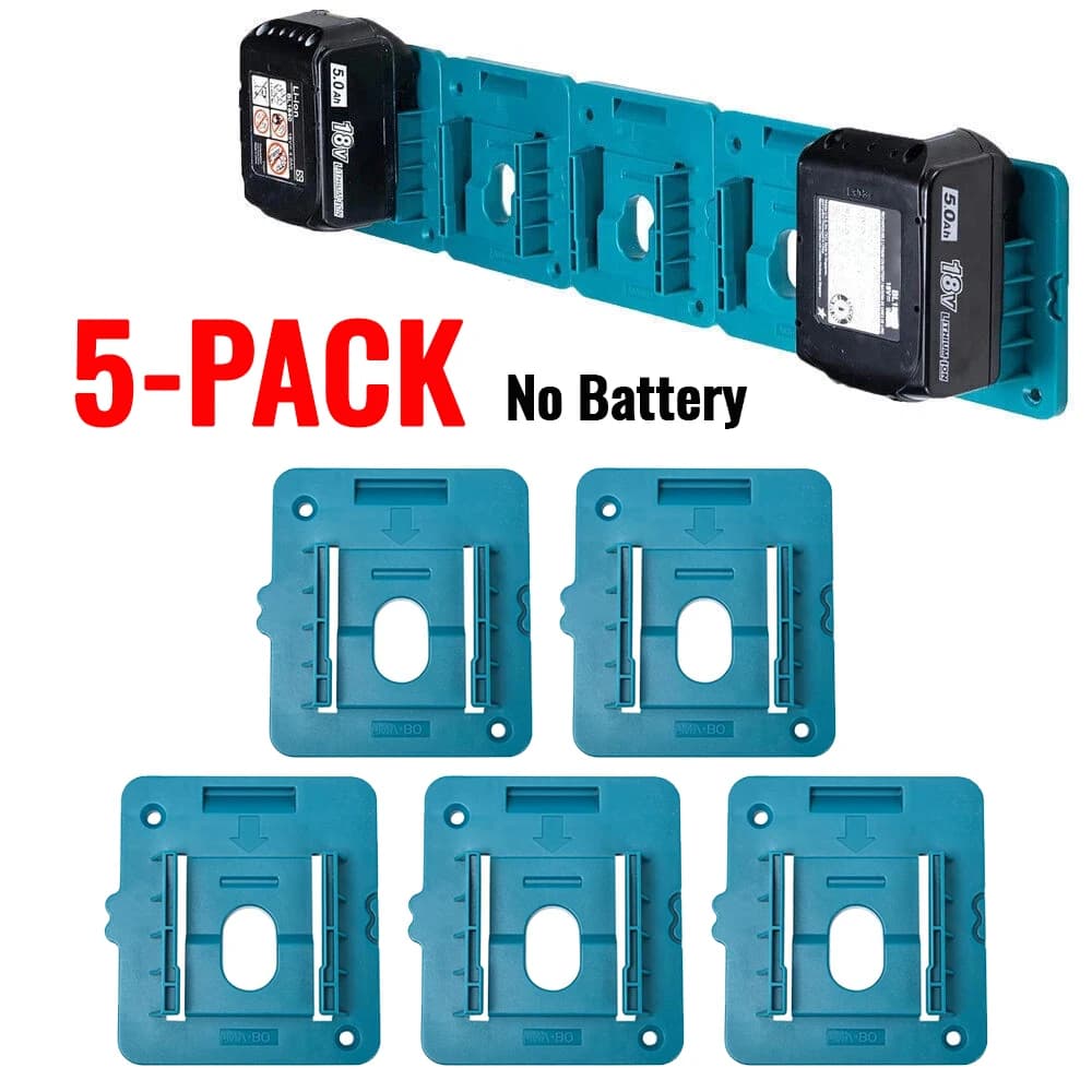 5 Piece Battery Support for Makita 18V Lithium Ion Battery Tools Storage Rack Machine Support Wall Mount for BL1860 BL1850 (No Battery)