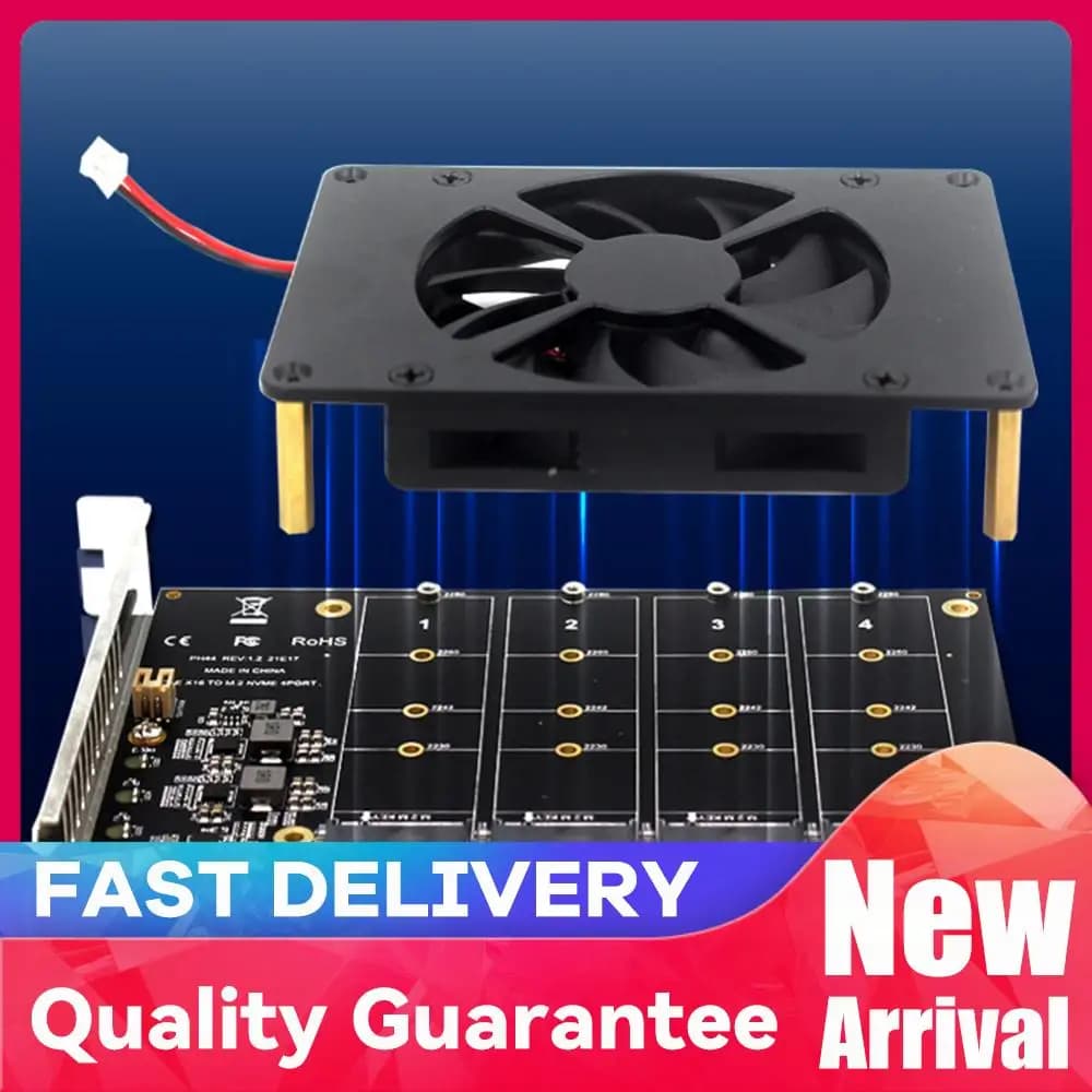 Adattatore M.2 NVME M KEY SSD a PCIe 4.0 X16 con dissipatore di calore, Adattatore di espansione RAID PCIEX16 NVME M.2 MKEY SSD 4 X 32Gbps