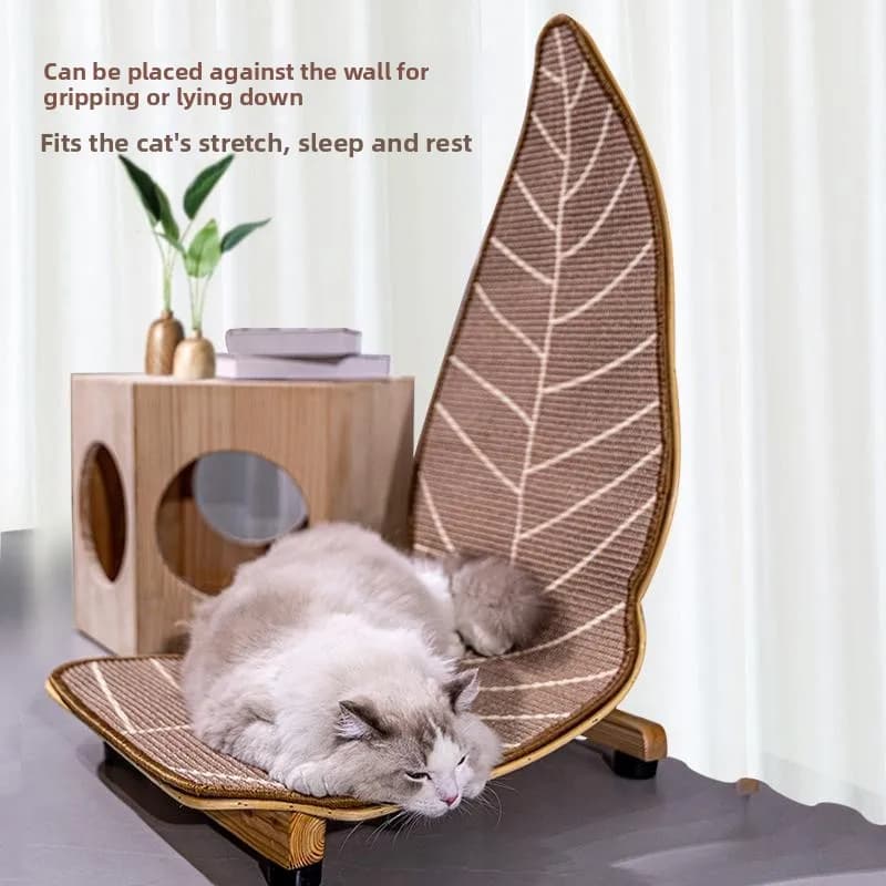 Tiragraffi per Gatti a Forma di Foglia in Sisal, Tiragraffi Verticale con Cuccia per Gatti, Giocattolo in Cartone Resistente all'Usura per Gatti