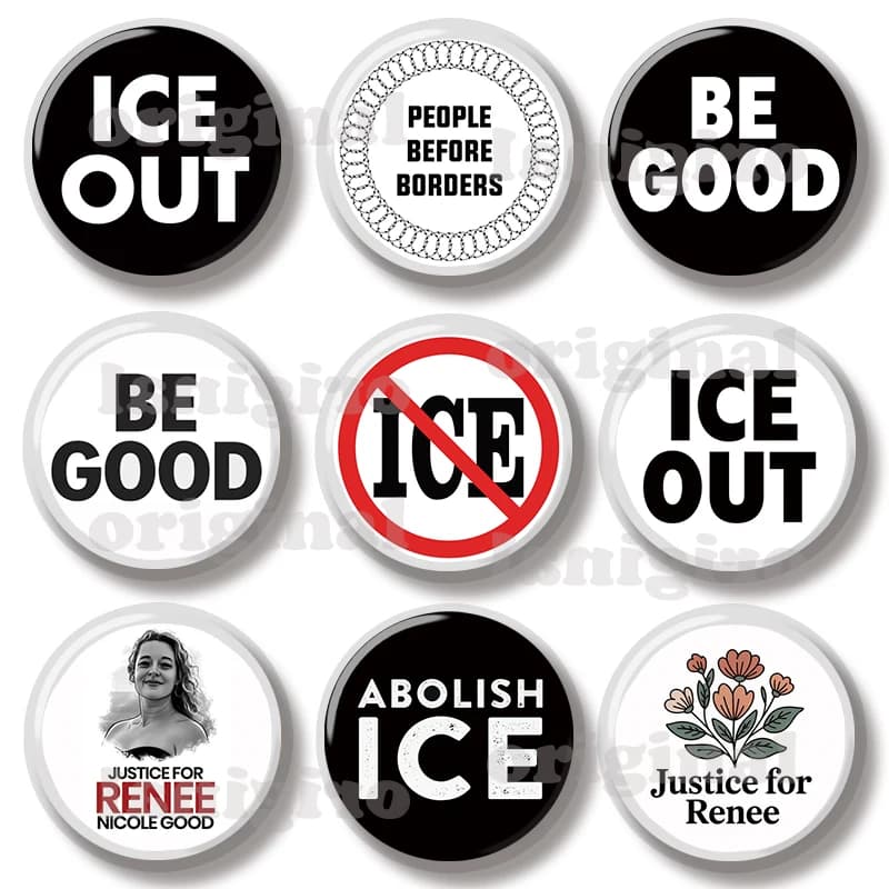 Spilla Decorativa 44MM Ice Out Letter Renee Nicole Good Pin, Distintivo Creativo a Tema Gioiello, Spilla a Bottone Morbido, Spilla da Risvolto, Decorazione per Borsa, Zaino, Cappello
