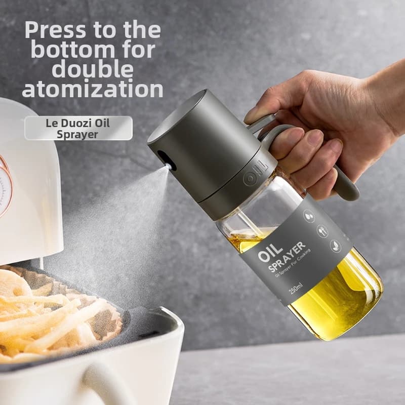 250ML Oil Sprayer,High Borosilicate Glass BPA Free Cooking Oil Mister,Olive Oil Sprayer for Air Fryer, Salad, BBQ,Kitchen Gadget
