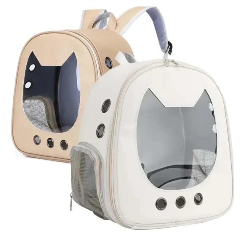 Zaino Trasparente Portatile per Animali Domestici, Borsa Pieghevole per Trasporto Gatti, Borsa da Viaggio Traspirante per Gattini/Cani