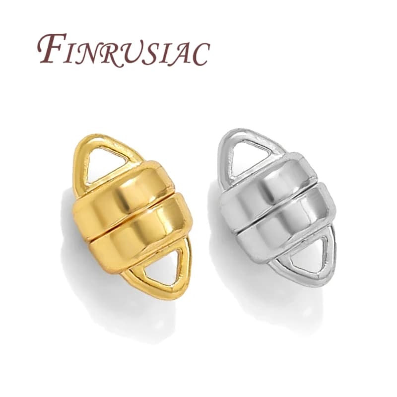 Chiusure magnetiche placcate oro 6x10mm 18K per gioielli, connettori chiusure per bracciali collane accessori per la creazione di fermagli magnetici