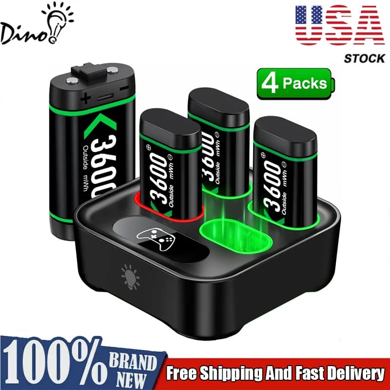 Batteria ricaricabile per controller Xbox One Batteria 4 x 3600 mWh per accessori di ricarica Xbox One/Xbox Series X/S