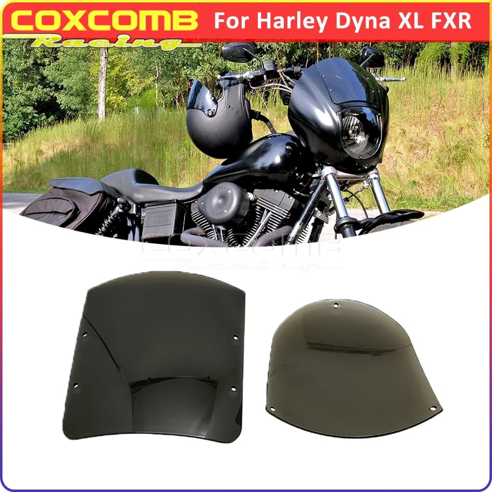Parabrezza moto Deflettore vento Parabrezza per Harley Dyna Super Glide Low Rider FXDL Custom FXDC FXDX FXD Quarter Carenatura