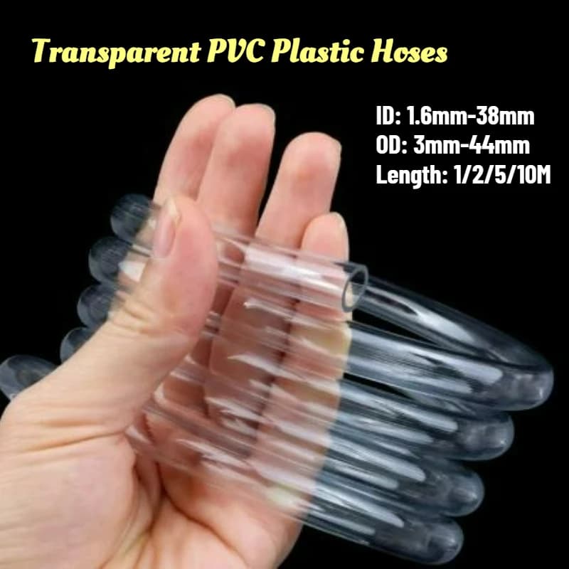 1-10M Transparent PVC Garden Water Plastic Hoses Motorcycle Tube Fuel Drain Conditioning Pump Aquarium Fish ID 1.6mm-38mm