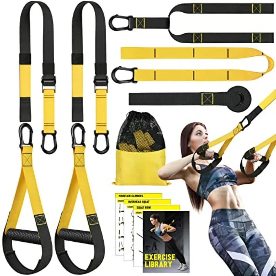 Home resistance training kit, fitness straps for strength trainer for full body workout, body weight resistance bands with handles,