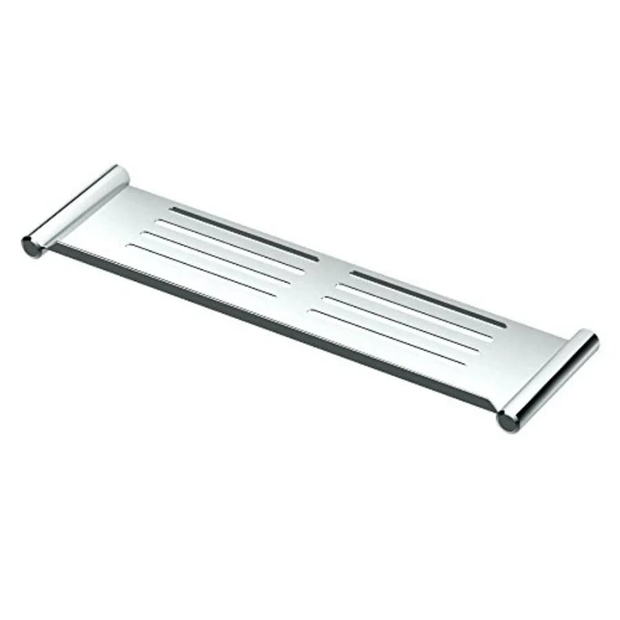 Elegante Mensola per Doccia 19 Cromata, Organizzatore per Bagno con Superficie Antiscivolo per Ambienti Umidi