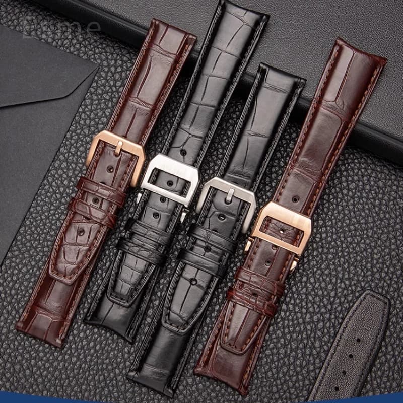 Durable wear-resistant 20 22mm genuine cow leather strap for IWC Portugieser Seven Days Chronograph Portofino Watch Strap
