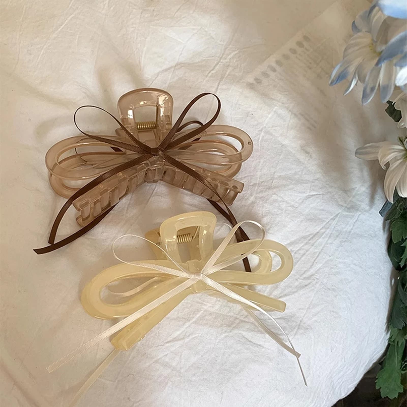 Fermagli per capelli a forma di granchio estivo per donna Fermagli per artigli trasparenti in gelatina di squalo Morsetto a forma di fiocco Barrette Accessori per capelli per ragazze
