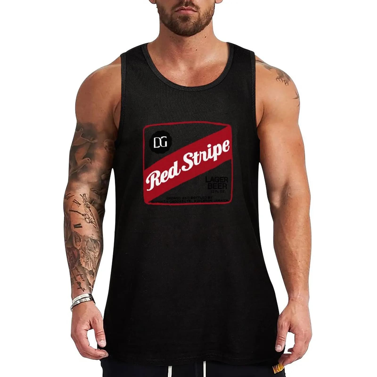 Canotta Trasparente Rossa con Strisce S.tripe P.O.P, Canotta Street Hip Hop Casual Senza Maniche
