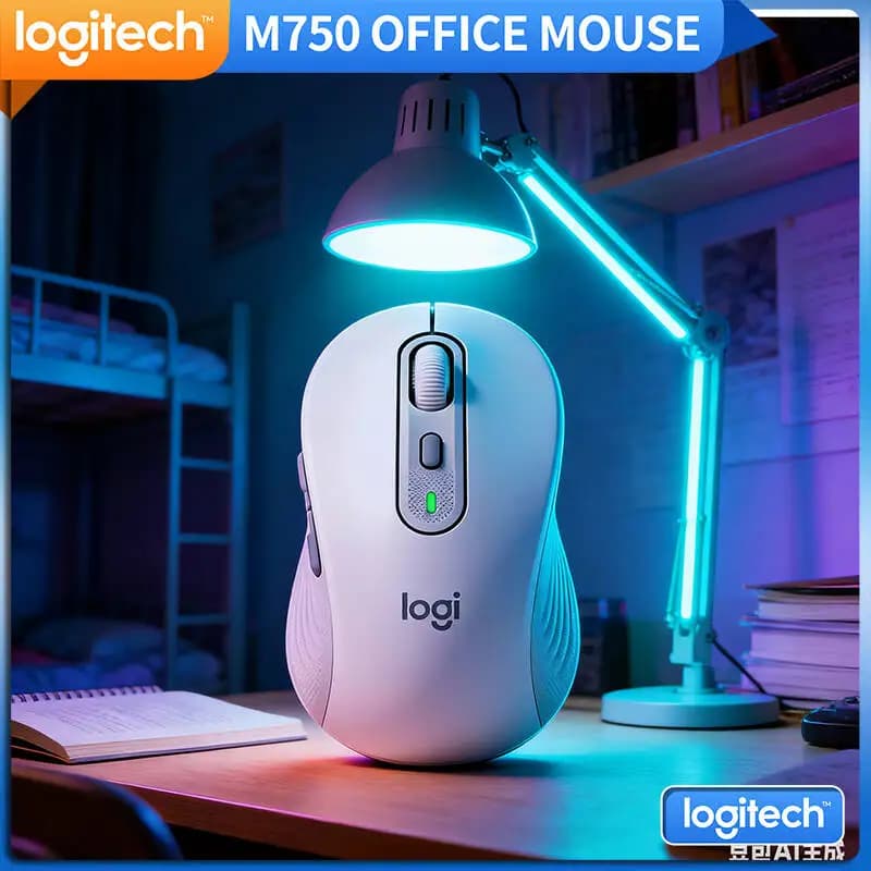 Mouse wireless multi-dispositivo Logitech M650/M650L/M750 con clic silenzioso, portata 10m, per PC, Mac, desktop, ufficio, casa e gaming.