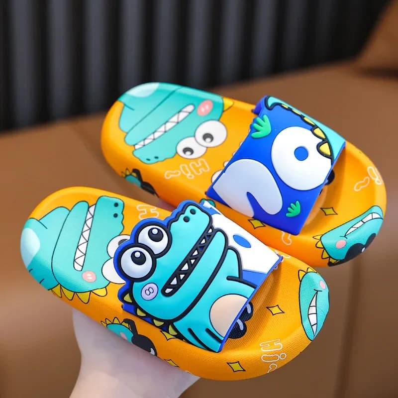 Pantofole per bambini con dinosauro a sorpresa Scarpe da ragazza per ragazzo Simpatico cartone animato Pantofole per interni per la casa Scarpe per bambini Scarpe da bagno antiscivolo casual alla moda