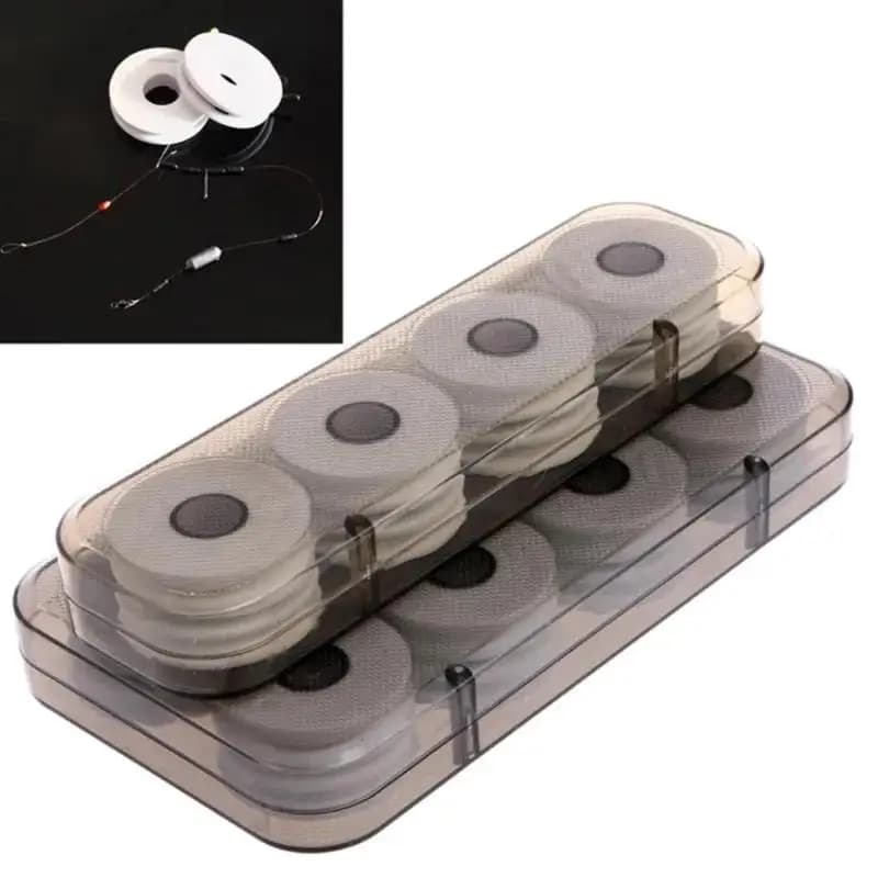 Scatola portaoggetti trasparente per lenze: organizer per bobine di linea principale perforata ispessita, design senza danni per accessori per attrezzatura