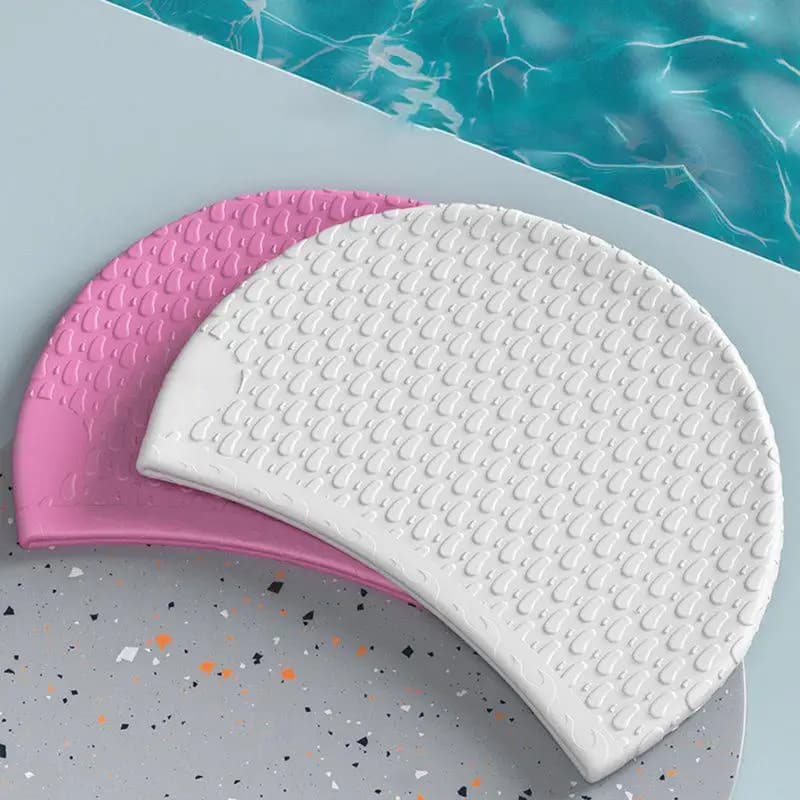 Cuffia da Nuoto Professionale in Silicone con Protezione per le Orecchie, Design Elastico e Confortevole per Capelli Lunghi, Adulti e Adolescenti