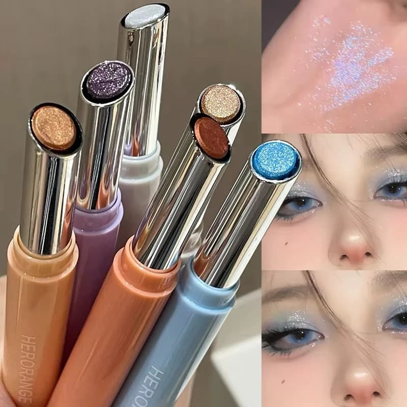 Watery Glow Highlighter Eyeshadow Stick, Shimmer Sparkle Under-eye Brightening Pen, Long Lasting Shadow Inner Corner Nose Tip