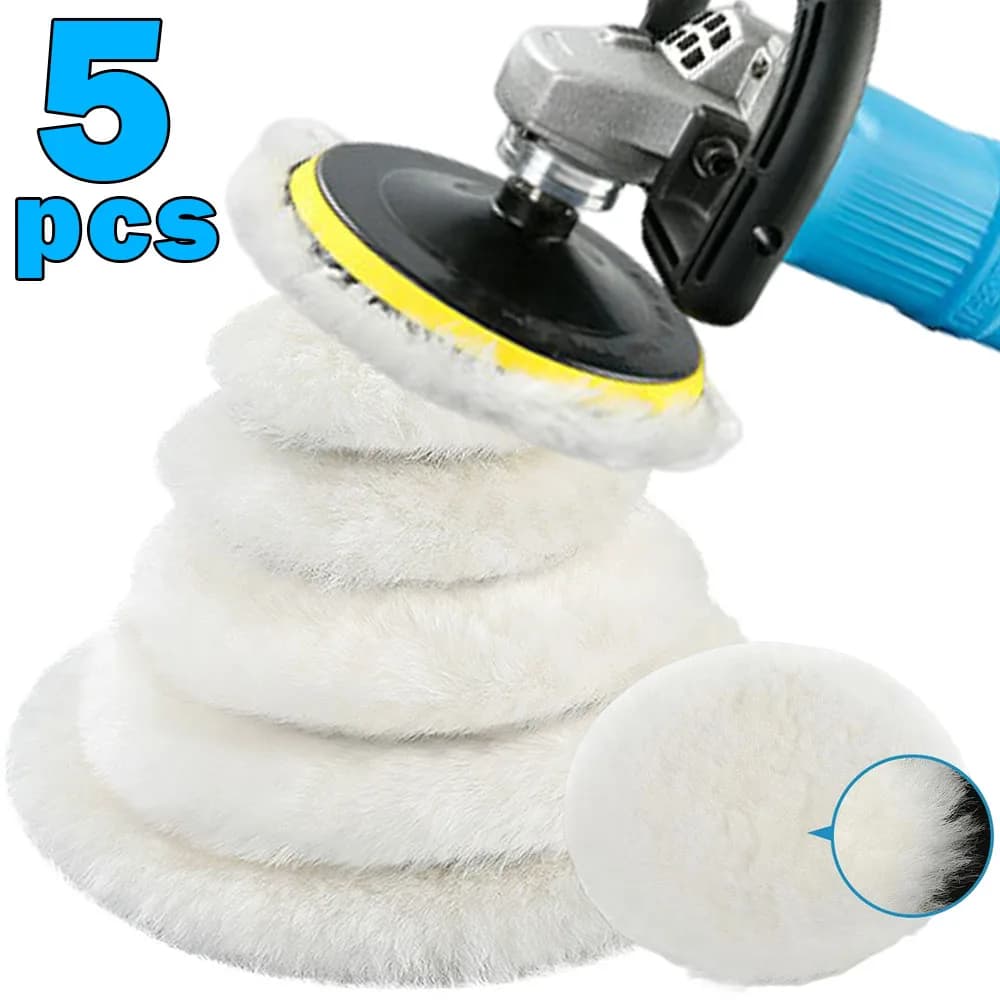 Tampone per lucidatura in lana disco per ceretta lucidatura lucidatura tamponi per lucidatrice per la cura della vernice dell'auto 75-180mm per accessori per il lavaggio automatico dell'auto