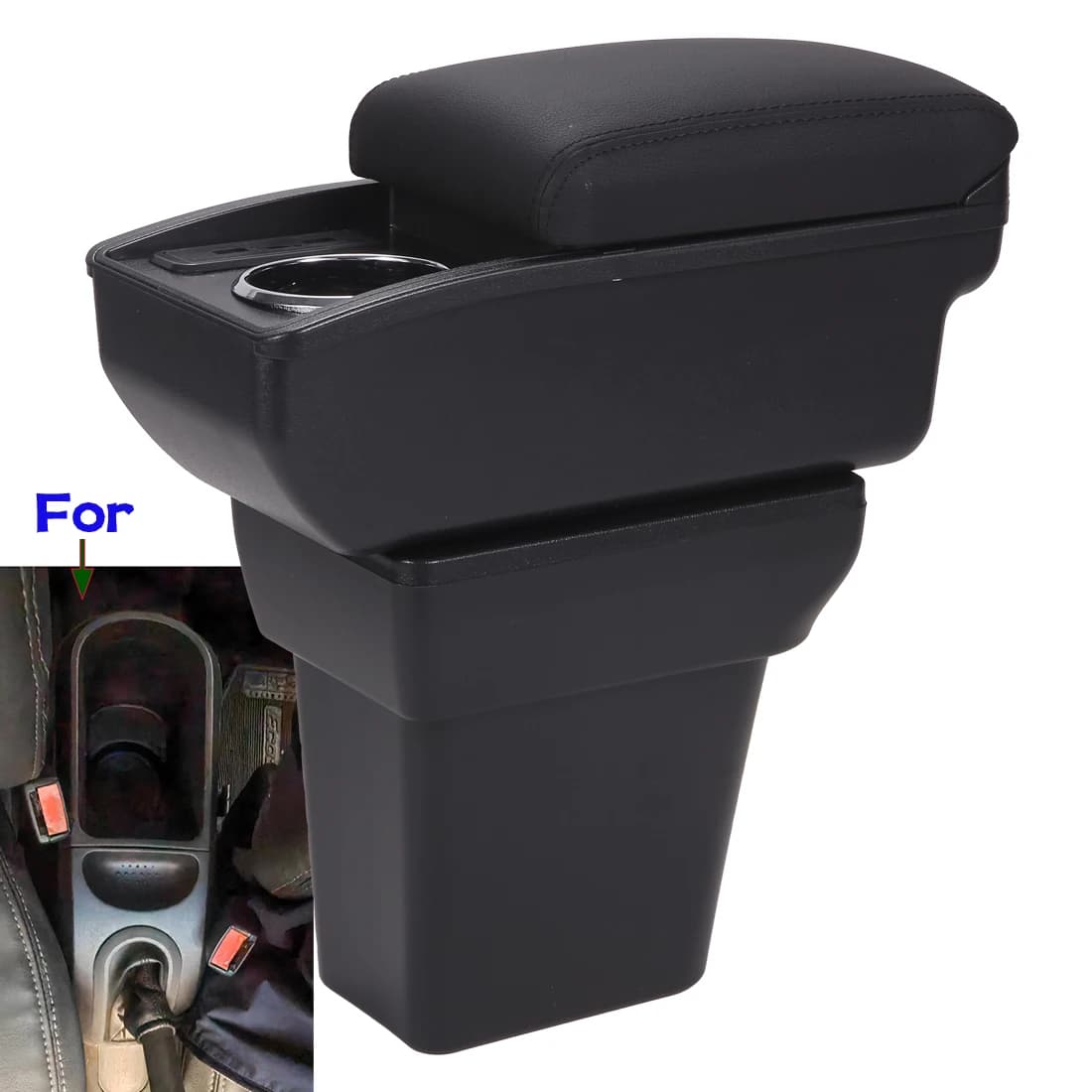 Box Portaoggetti per Bracciolo FORD ECOSPORT 2009, Accessorio Interno Dedicato per Auto