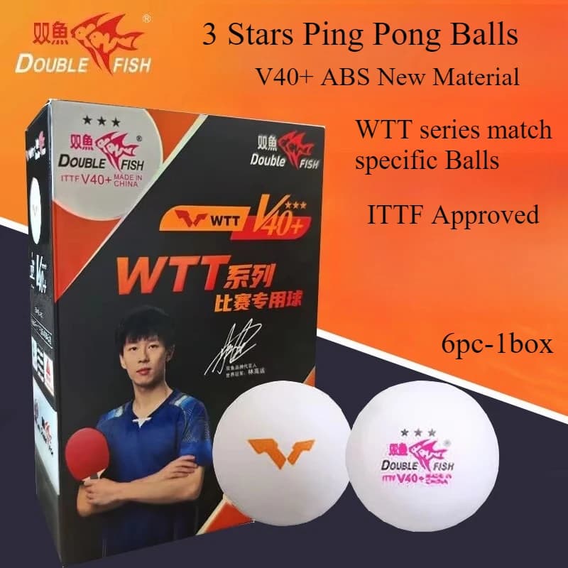 1/2/3 SCATOLA DOPPIO PESCE 3 Stelle ITTF Palline da Ping Pong V40 + ABS Nuovo Materiale 6 pz/1 scatola Serie WTT Partita Palline da Ping Pong Specific