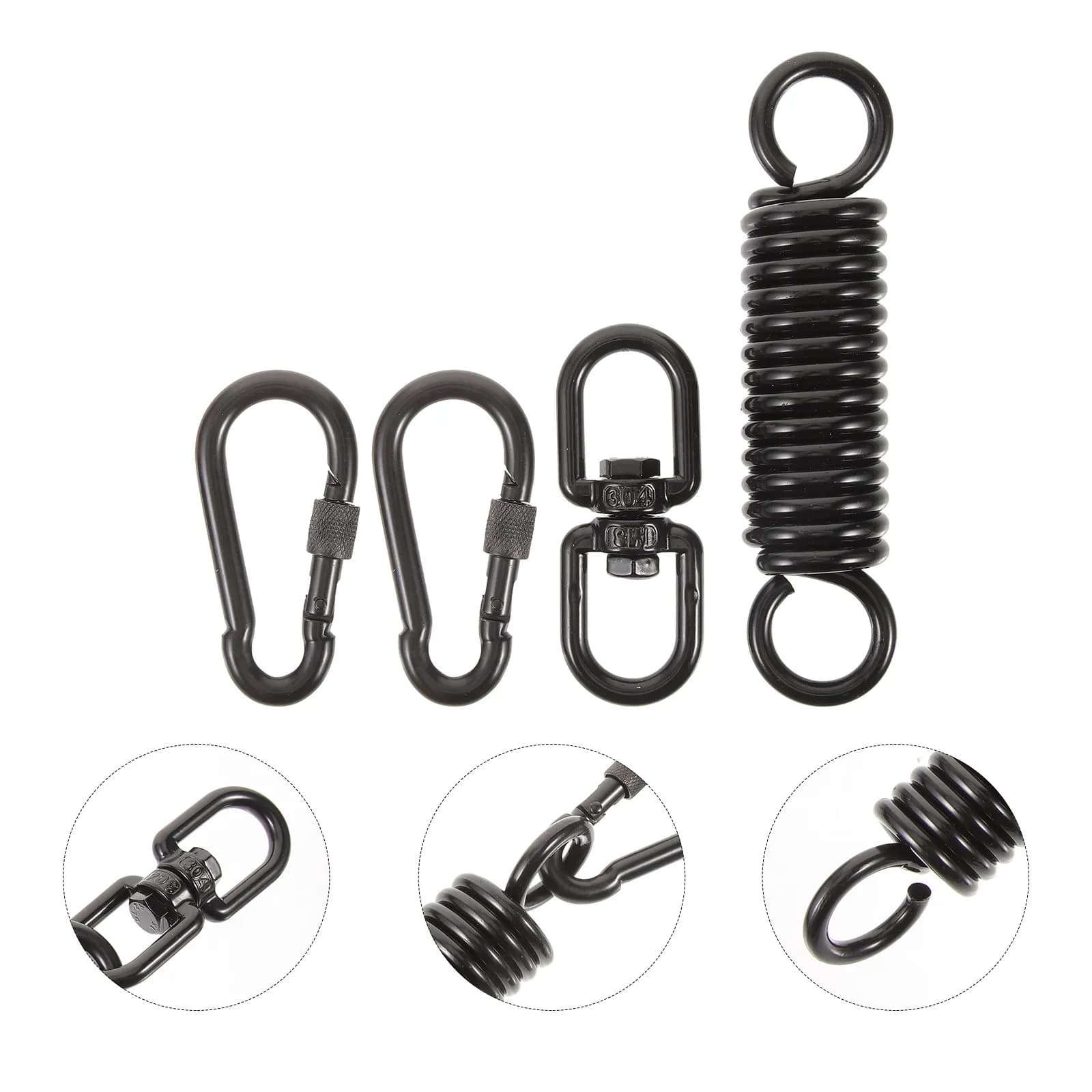 Set Multifunzionale di Molle in Metallo per Amaca, Robuste Molle in Acciaio al Carbonio e Anelli per Sedia a Dondolo, Altalena da Patio, Tenda da Sole