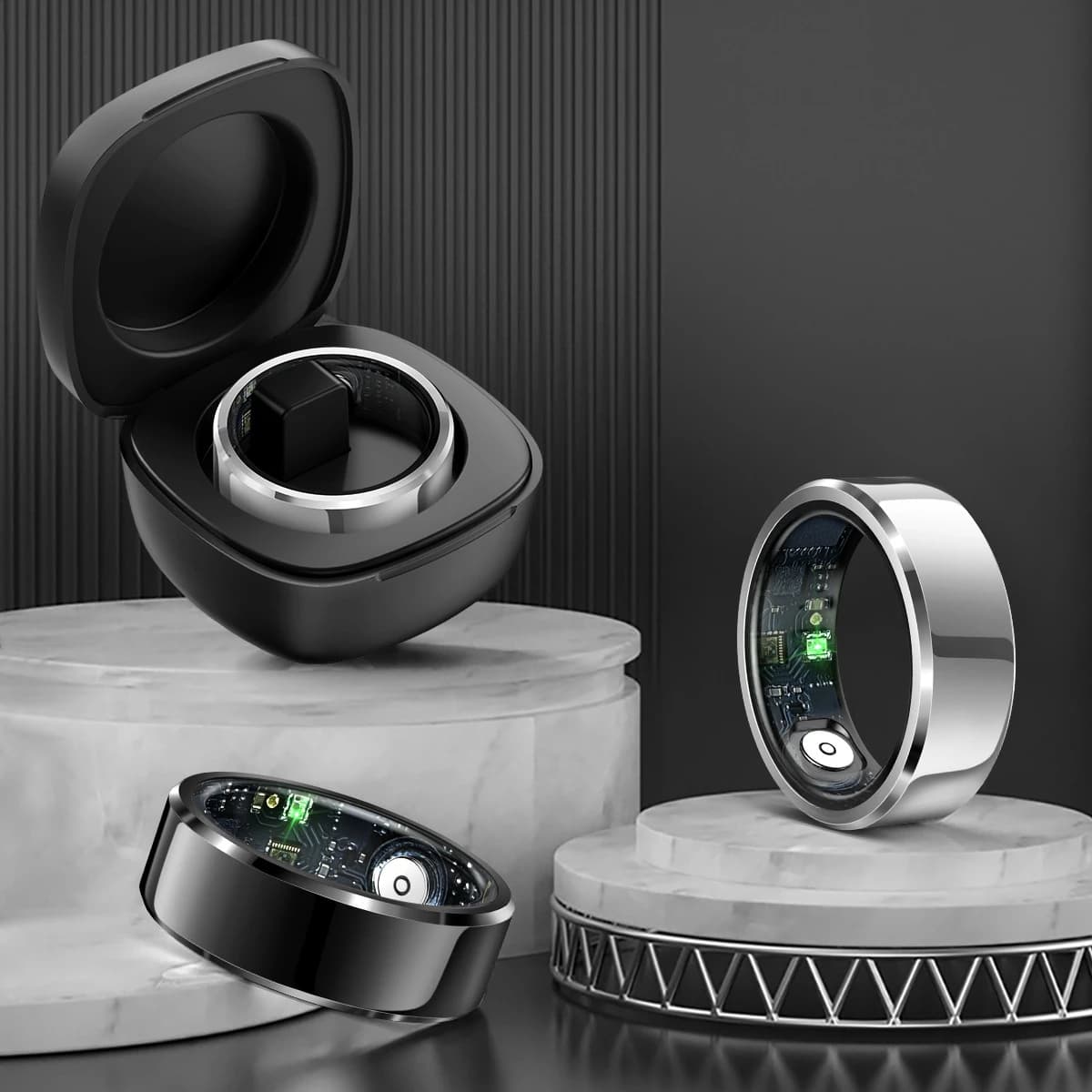 Nuovo R6 Smart Ring Health Monitor Termometro da uomo Pressione sanguigna Frequenza cardiaca Monitor del sonno IP68 Impermeabile IOS Android