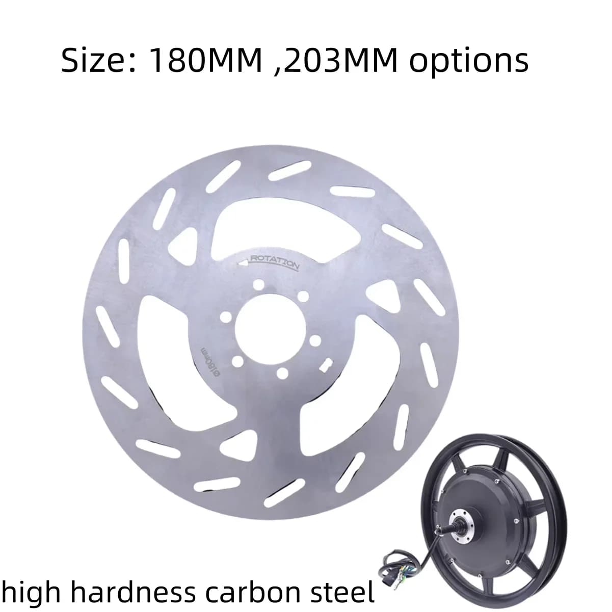 Freno a disco argento 180/203MM per rotore 3MM di spessore Design a 6 fori Acciaio premium Frenata migliorata Scooter elettrici Parte di bici elettriche