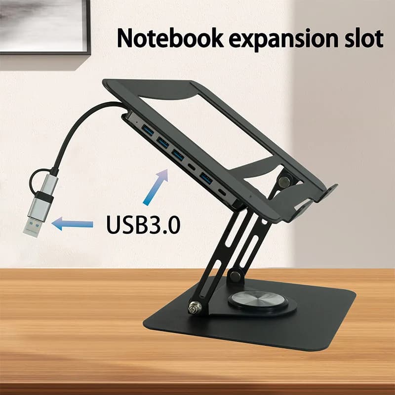 Nuovo supporto per laptop con hub da 17 pollici in acciaio al carbonio regolabile in altezza