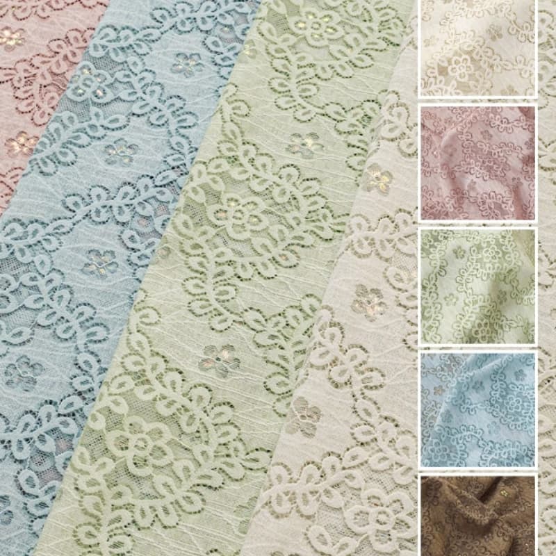 Tessuto Jacquard Floreale Traforato Tinta Unita per Cucito Fai-da-Te, Accessori per Abbigliamento, Materiale Moda per Vestiti