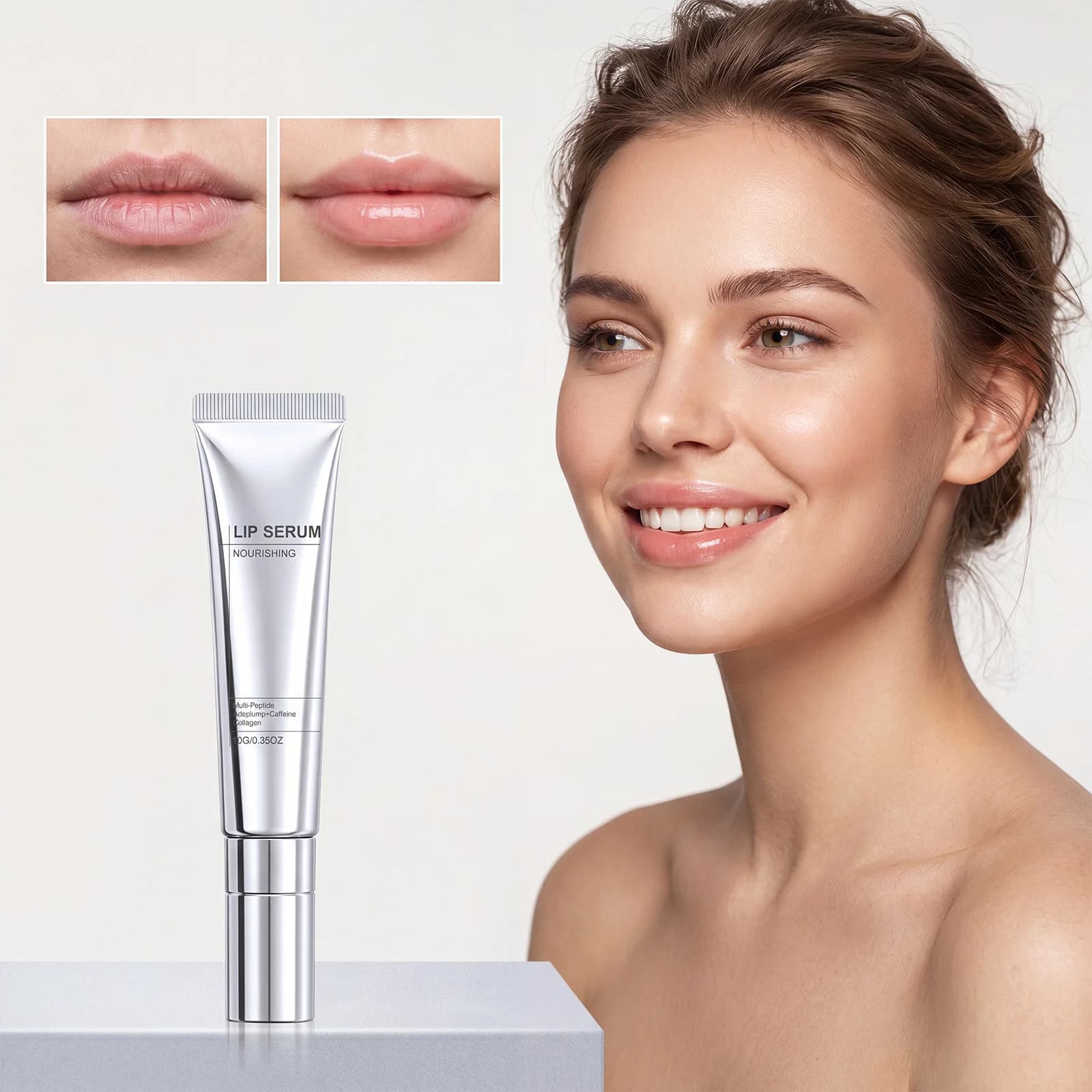 Multi-Peptide Collagen Lip Serum Nourishing Lip Essence Relieve Dry Cracked Lips Long Lasting Smooth Lip Primer Makeup Base Nigh