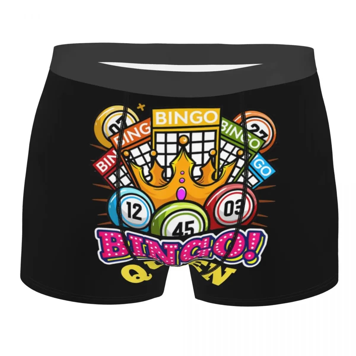 Bingo Queen Intimo Uomo Sexy con Stampa Personalizzata, Boxer Shorts e Slip per il Bingo