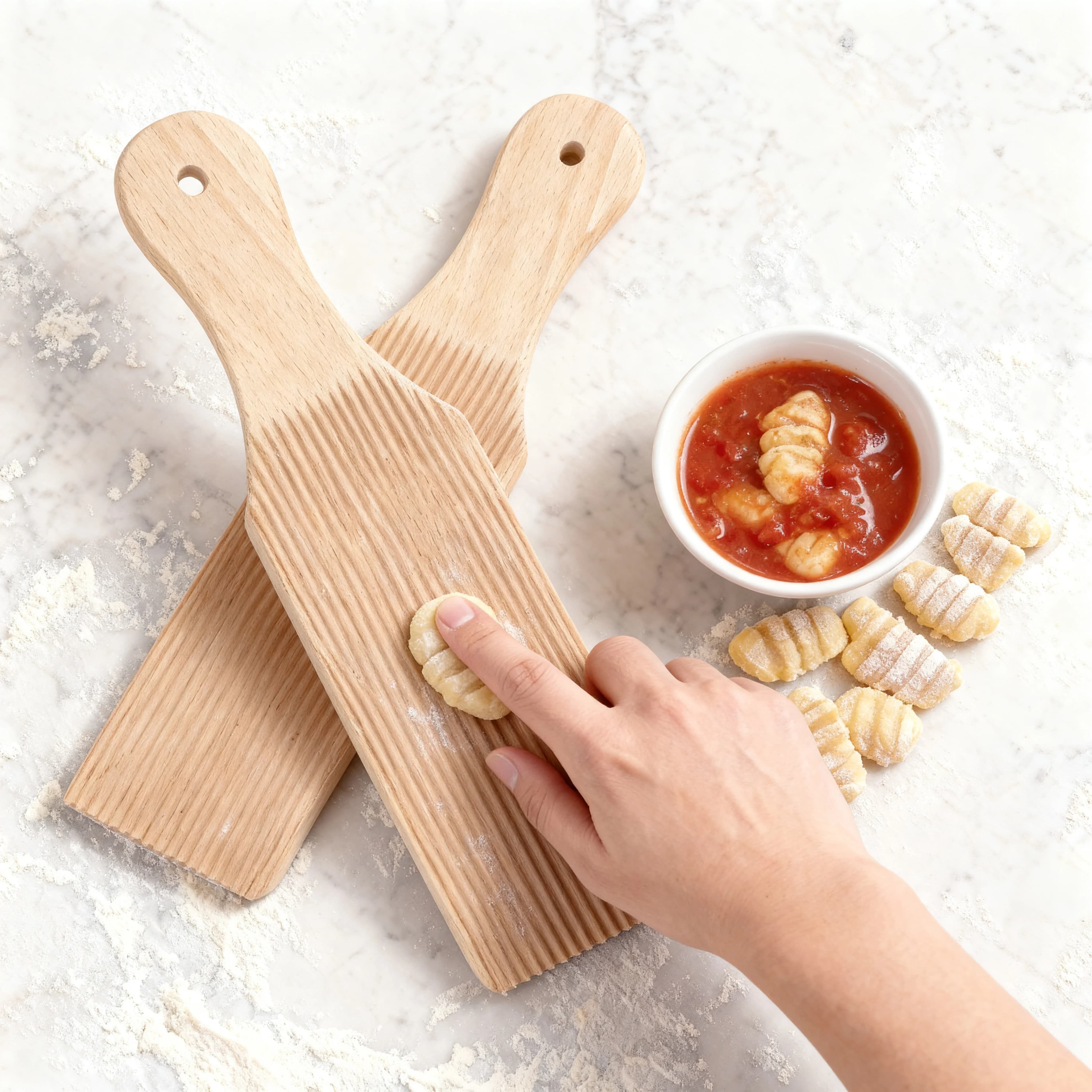 2 pezzi tavola per gnocchi in legno pagaie per burro 9,1 x 2,8 pollici spaghetti macaroni tavola per pasta pratica creatore di gnocchi pasta fatta in casa