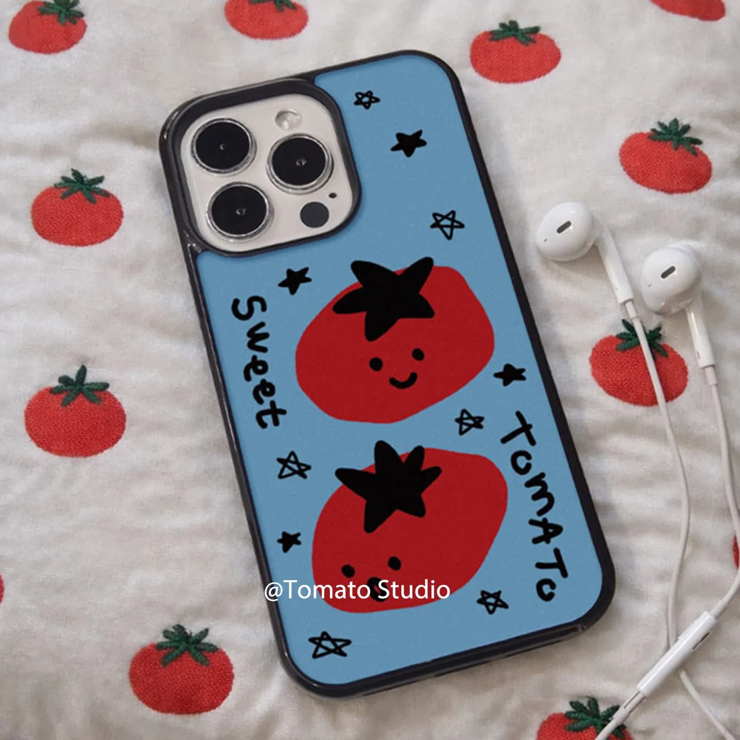 Custodia per telefono coreana in silicone antiurto con graffiti di pomodori, per iPhone 17 Air 16 Pro Max 15 14 Plus 13 12 11