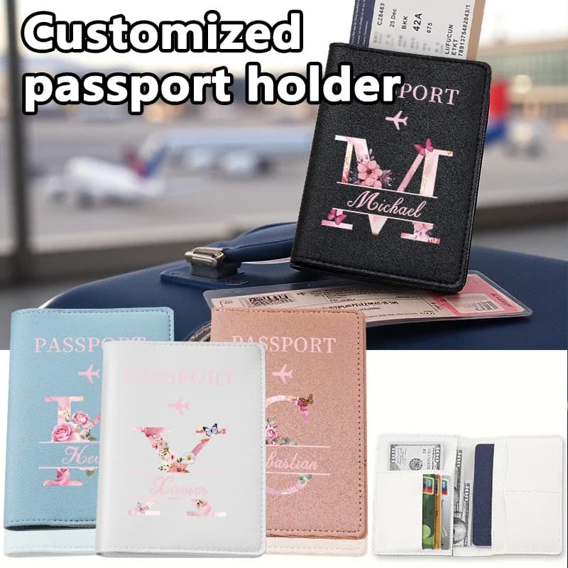 Porta Passaporto Bianco Personalizzabile con Nome - Adatto per Stampare Nomi con fino a 26 Lettere. Un regalo unisex alla moda
